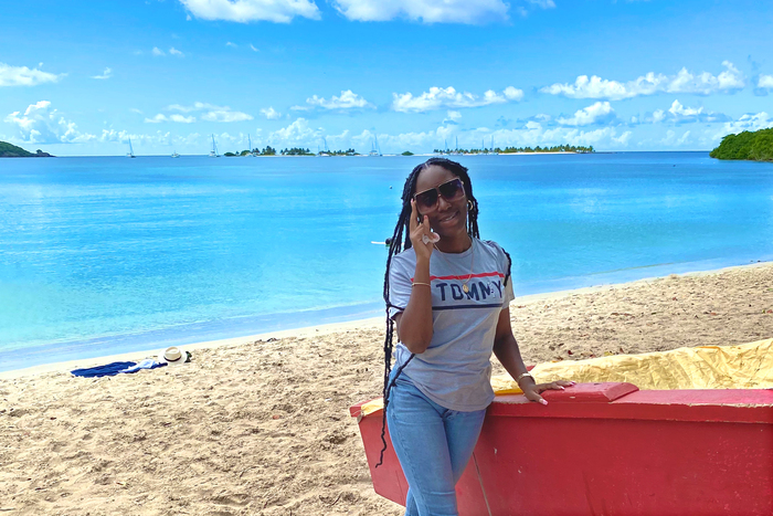 International student Kaleigh Andrew is on vacation in her hometown of Grenada.